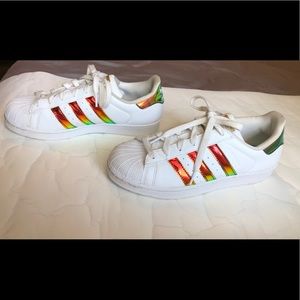 Adidas superstar metallic shoes